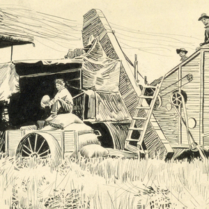 Drawing, A thresher