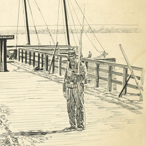 Drawing, Long Bridge across Potomac