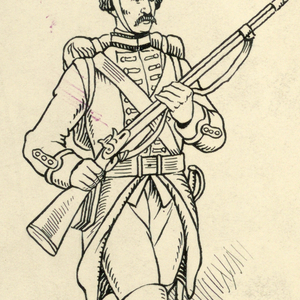 Drawing, A Hessian Soldier