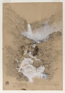 Drawing, Tequendama Falls near Bogotá, Colombia, June 20-30, 1853