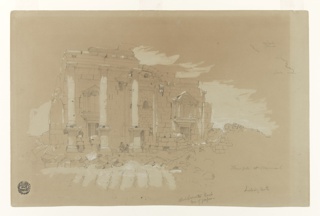 Drawing, Ruins of the Praetorium of Phaena, al-Masmiyah, Syria, April 28, 1868