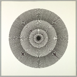 Print, Dark Green Over Scarlet, Plate 14, "Color/Moire" Portfolio, 1969