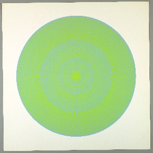 Print, Chartreuse over Light Blue, plate 6, "Color/Moire" Portfolio, 1969