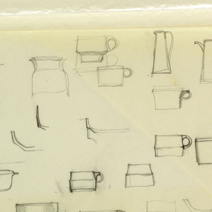 Drawing, Studies of cups, pots, pi