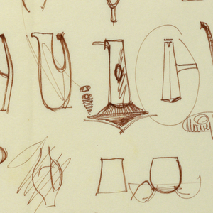 Drawing, Studies of pitchers, 1967