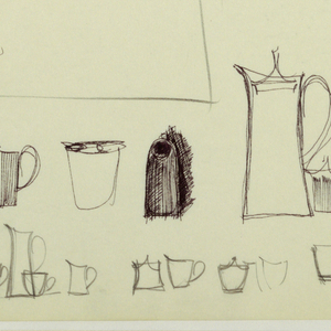 Drawing, Studies of pitchers, suga