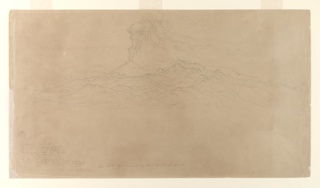 Drawing, Cotopaxi Erupting Behind Rumiñahui, Ecuador, June–July 1857