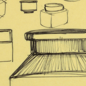 Drawing, Studies of jars and bottl