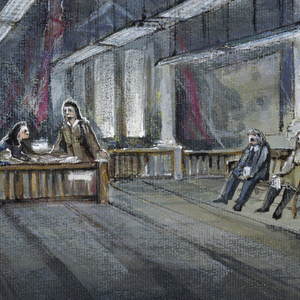 Drawing, Set Design: "The Consul," for San Francisco Spring Opera