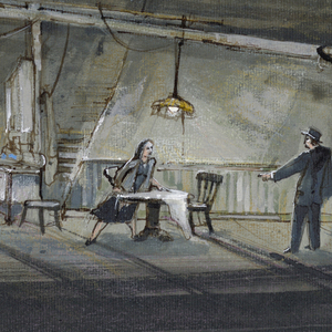 Drawing, Stage Design: The Consul, ca. 1969