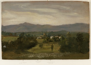 Drawing, The Catskill Mountains from the Village of Catskill, New York, 1844–46