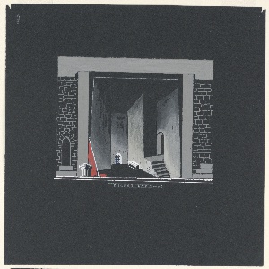 Drawing, Stage Design: Act III, Scene 3, for Queen of Scots, 1934