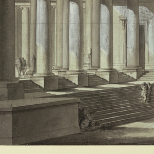 Drawing, Architectural Fantasy: Temple of Athena Interior, ca. 1750