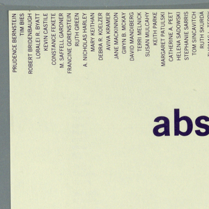 Announcement, abstr action, 1989