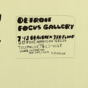 Announcement, Artists Choose Artists: John Dempsey, Georgette Zirbes, Susan Cromwell, Thomas Nuzum, 1991
