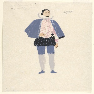 Drawing, Costume Design: Chatellard, for Queen of Scots, 1934