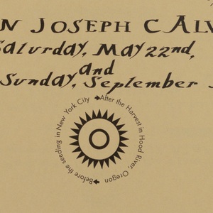 Annoucement, Wedding Announcement: Before the Seeding - Lucinda Ann Amery/John Joseph Calvent, May 22 and September 5, 1999