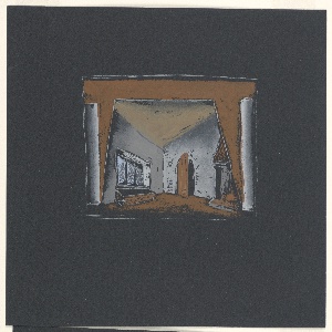 Drawing, Stage Design: Alternative Set for Act III, Scene 3, for Queen of Scots, 1934