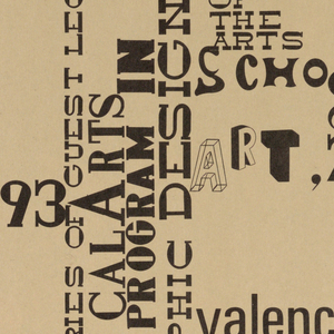 Poster Announcement, Cal Arts Program in Graphic Design Announcement: ...Presents Rebeca Mendez, February 25, 1993, 1993