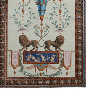 Sidewall, Arabesque with lions, ca. 1790
