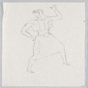 Drawing, Costume Design: Dancing Figure, possibly for Dashing Blades, ca. 1938
