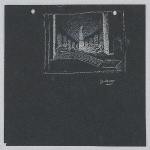 Drawing, Stage Design: Garden, Act II, Scene 2, for Shakespeare