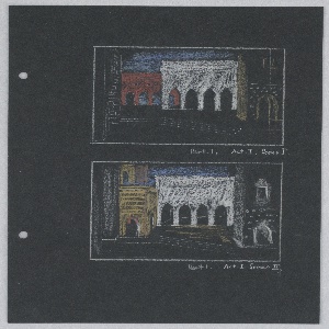 Drawing, Stage Design: Act I, Scenes 1 and 2, for Shakespeare