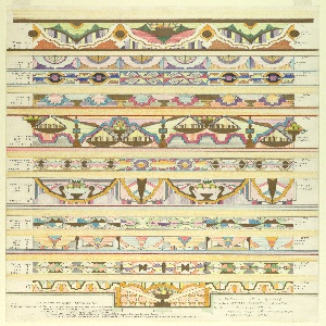 Drawing, Study 102, Eleven Compositions for Ornamental Bands, General Foods Theme, February 14, 1953