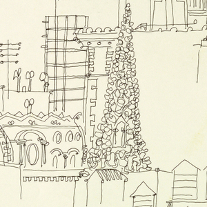 Drawing, New York Skyline From the