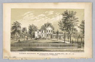 Print, Summer Residence of Fernando Wood, Mayor, 1855, _56, _57, 58. Broadway and 77th Street, N.Y. (for D.T. Valentine's Manual for 1857)
