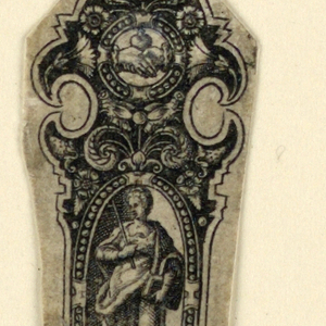 Print, Design for a Knife Handle Showing Faith, 1600–1625