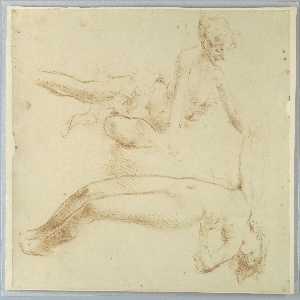 Drawing, Studies for the groups of the two maenads and the Silenus, 1895–98