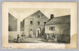Print, Methodist Church in John St., Erected in 1758 (for D.T. Valentine's Manual 1857)