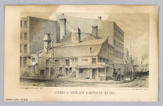 Print, Corner of Peck Slip & Water St. N.Y. 1857 (for D.T. Valentine's Manual 1857)