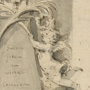 Drawing, Design for Monument for van der Cammen-Henriques in the Church of St. Gumarus, Lier, late 17th century
