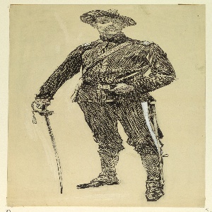 Drawing, American Officer, ca. 1898