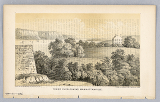 Print, Tower Overlooking Manhattanville (for D.T. Valentine's Manual 1858)