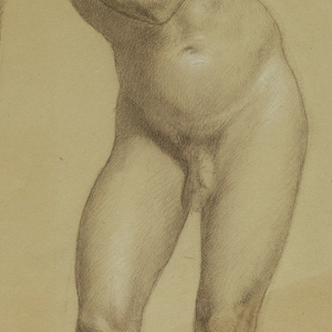 Drawing, Male Nude Standing, Two S, 1866