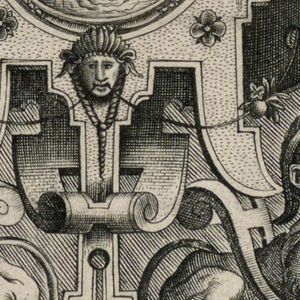 Print, Strapwork Grotesque with Mythological Scene, 1566