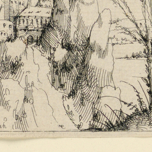 Print, Landscape with Castle and Lake, ca. 1545
