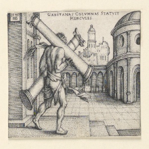 Print, Hercules with the Pillars of Hercules, 1542–48