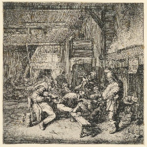 Print, Violinist Seated in the Inn