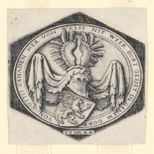 Print, Coat of Arms with a Lion, 1544