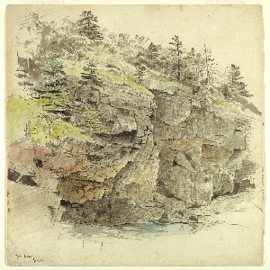 Drawing, Rock Wall, Near Otter Cliffs, Mt. Desert, 1859