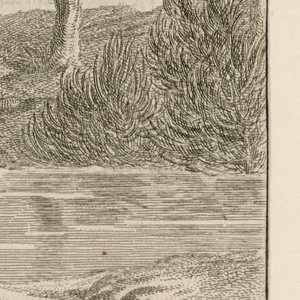 Engraving, "Les Oreilles du Lieure" from La Fontaine