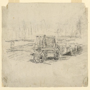 Drawing, A farm wagon, ca. 1850