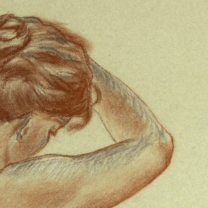 Drawing, Half figure of a seated nude woman, ca. 1910