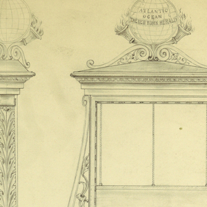 Drawing, Sign Post for New York Herald Building