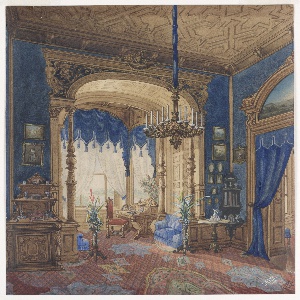 Drawing, Blue Interior, 1877