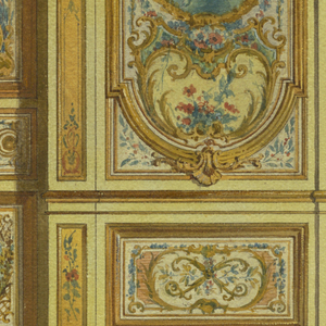 Drawing, Section of wall, Council chamber of Louis XV, ca. 1885